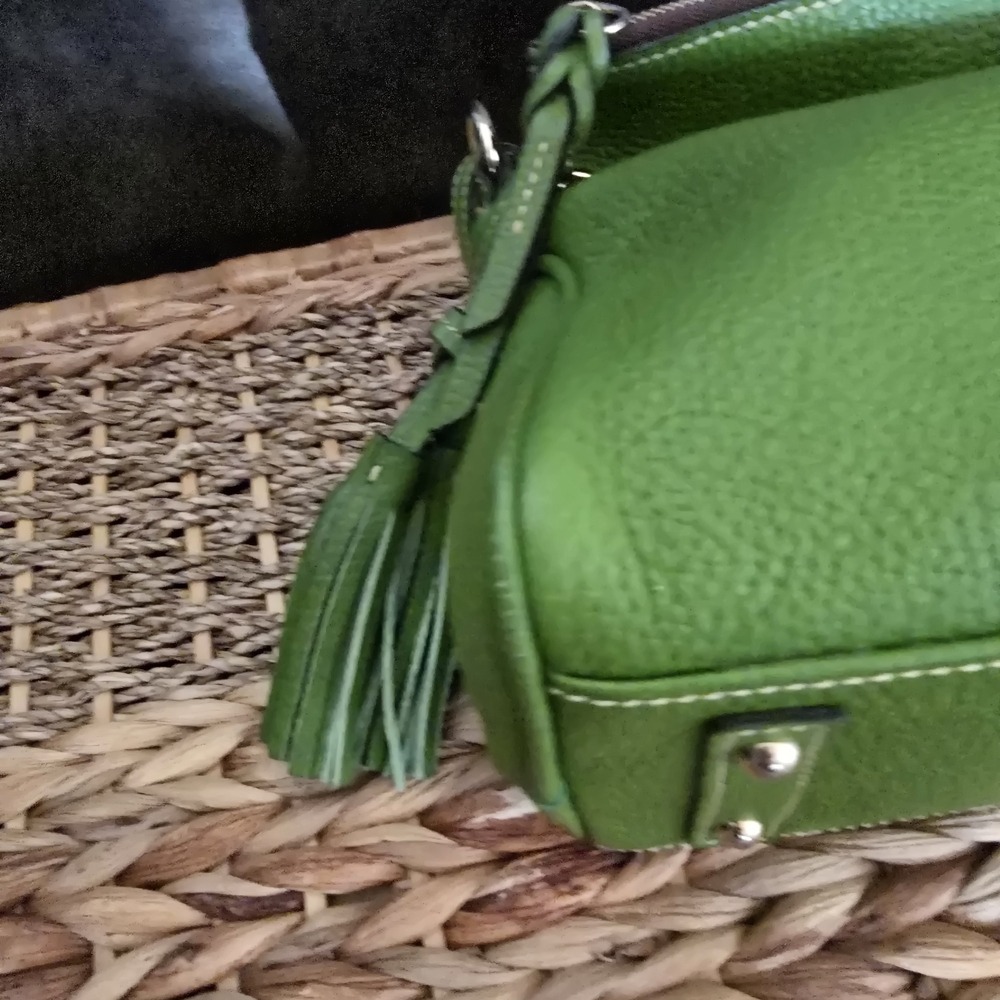 Dooney & Bourke Lime/Grass Green Pebbled Leather Small Satchel Shoulder Bag - Picture 10 of 17